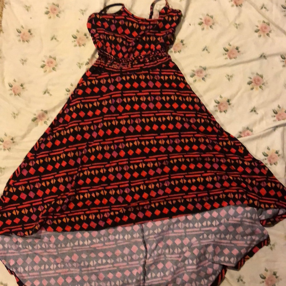 Cute patterned high low dress